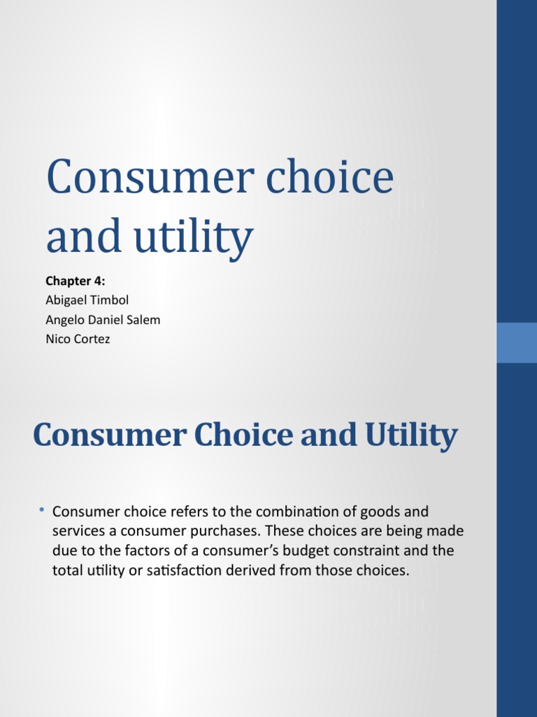 Understanding Consumer Choice and Utility | PDF | Utility | Marginal ...