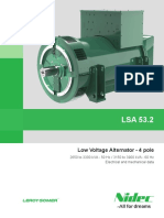 Low Voltage Alternator - 4 Pole: 2650 To 3300 kVA - 50 HZ / 3150 To 3900 kVA - 60 HZ Electrical and Mechanical Data