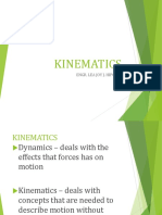 KINEMATICS: Motion Concepts Without Forces