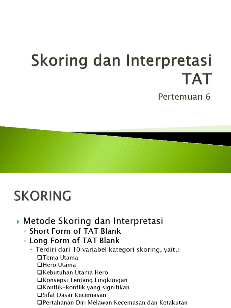 Metode Skoring dan Interpretasi TAT | PDF