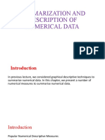 Summarization and Description of Numerical Data