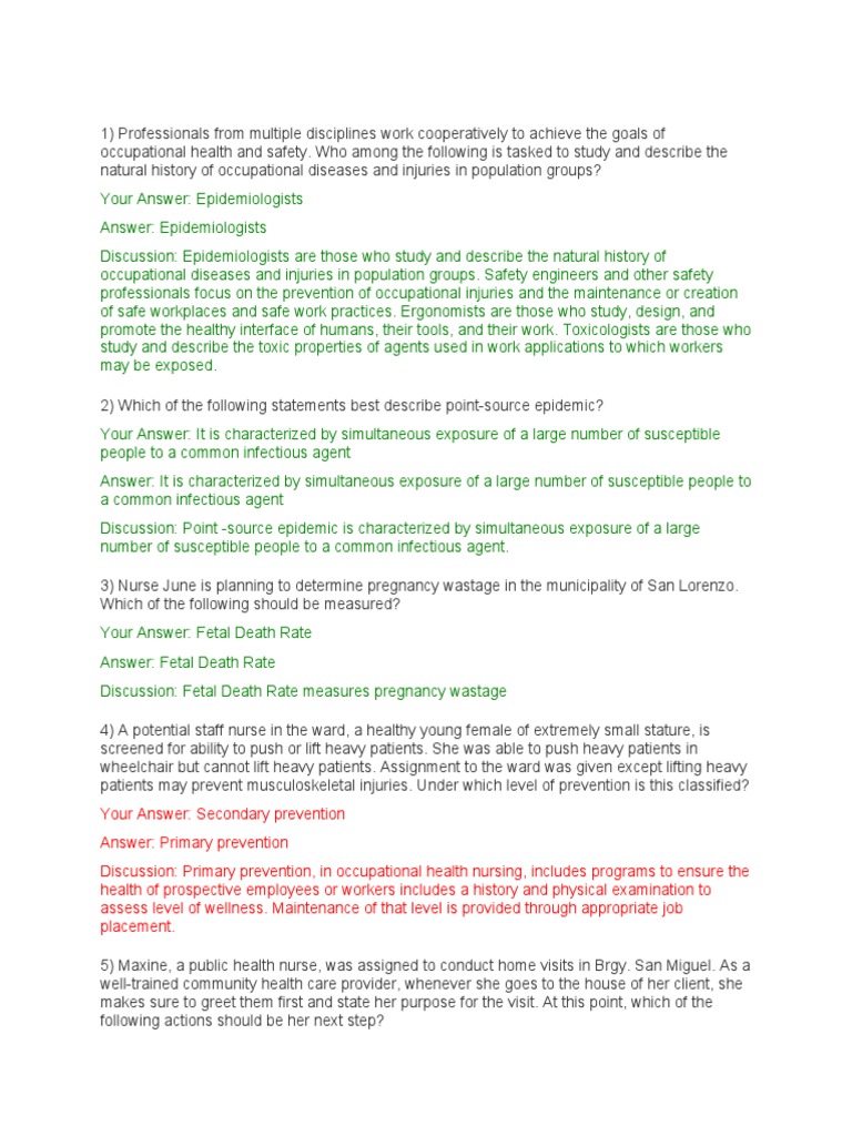 Understanding Occupational Health and Safety Through Epidemiology PDF Health Care Nursing