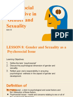 Psychosocial Perspective in Gender and Sexuality: Unit III