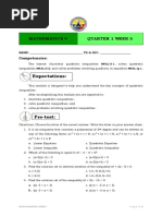 Expectations:: Mathematics 9 Quarter 1 Week 5