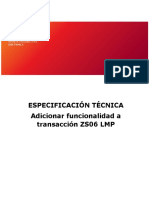 Especificación Adicionar funcionalidad transacción ZS06