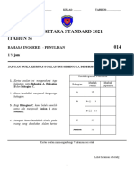 Pentaksiran Setara Standard 2021 (TAHUN 5) 014: Bahasa Inggeris - Penulisan 1 Jam