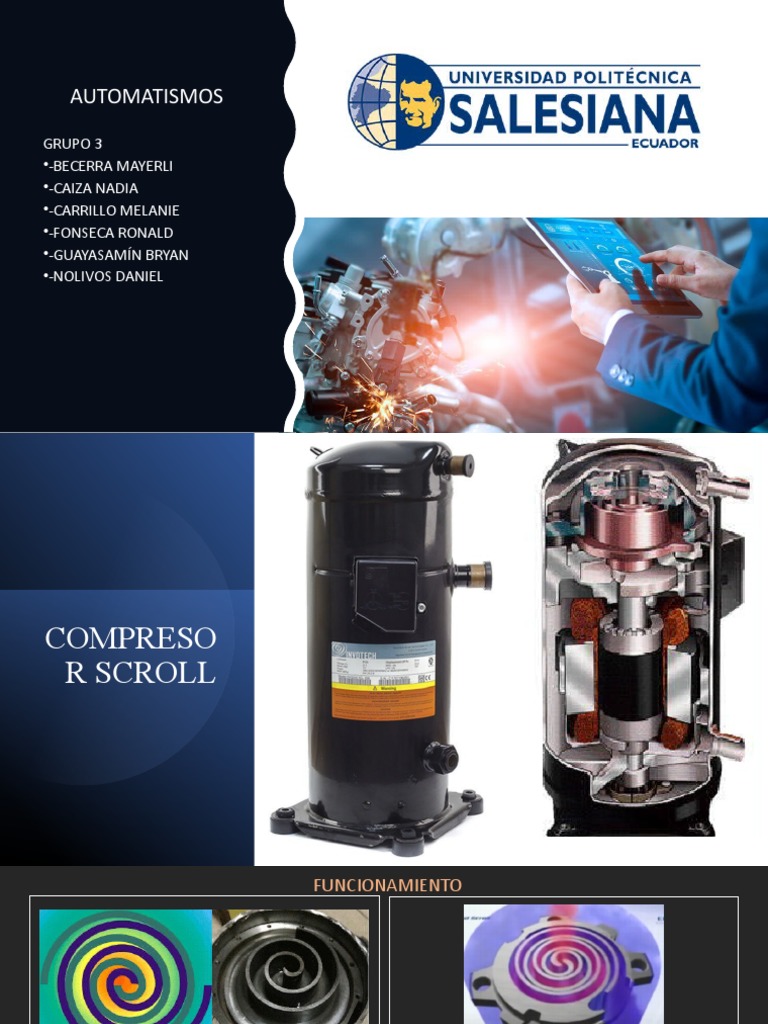 Funcionamiento y Ventajas del Compresor Scroll | PDF | Inductor | Aire ...