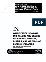 Section IX Welding and Brazing Qualifications 2007