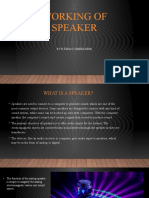 Working of Speaker: BY R.KIRAN (20MSRAN006)