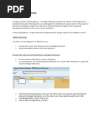 SAP PS Budget Management