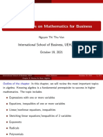Lecture Notes On Mathematics For Business: International School of Business, UEH, Vietnam