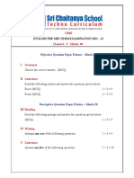 Paper Pattern - CBSE English Pre Mid Term (Classes 6 To 9) & Mid Term (Class 10) Question Paper Pattern