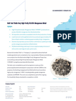 Bulk Test Yields Very High Purity 99.95% Manganese Metal: Asx Announcement 12 February 2019