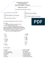 Simple Past Tense: English Daily Test Unit 6 Class 9 Semester Ii Smpip Insan Robbani - Tigaraksa