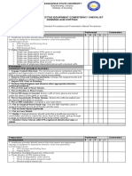 Personal Protective Equipment Competency Checklist Donning and Doffing