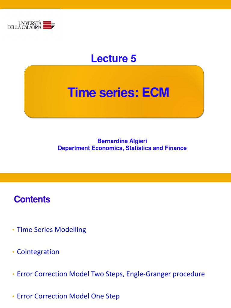 Error Correction Models in Time Series | PDF | Time Series ...