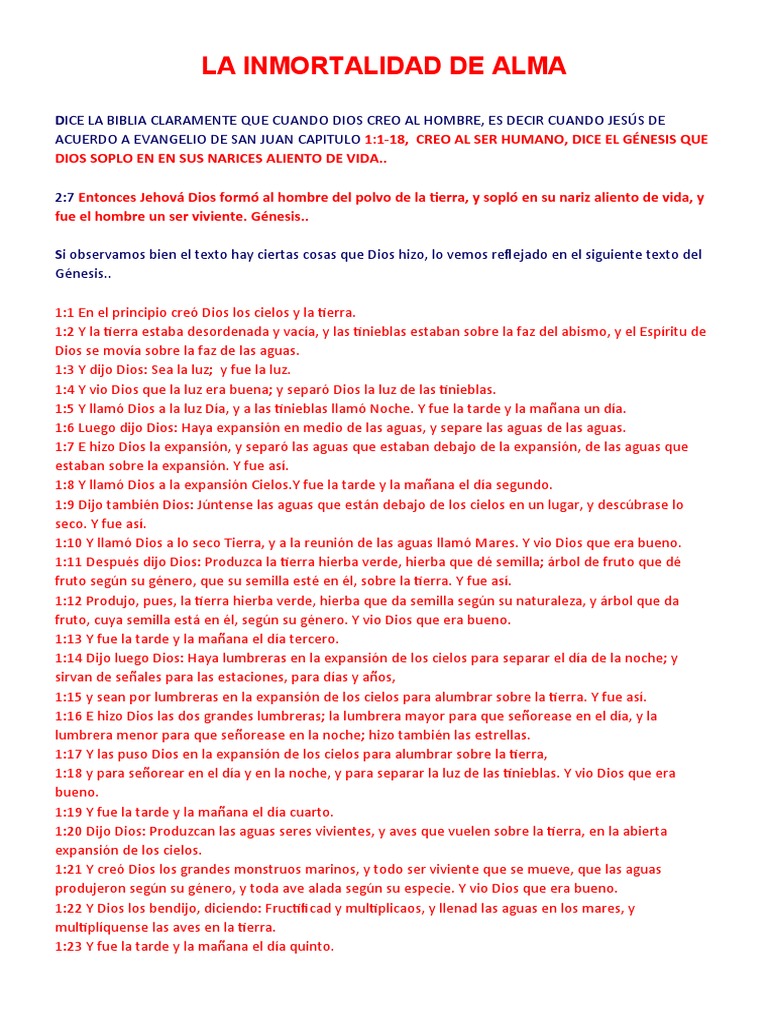 Inmortalidad del Alma según la Biblia | PDF | Alma | Jesús