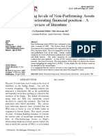 Literature: Role of Increasing Levels of Non-Performing Assets in Bank's Deteriorating Financial Position: A Review of