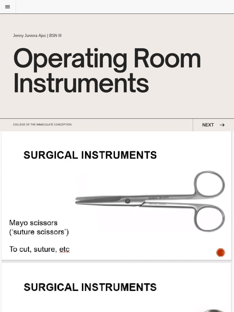 List of Surgical Instruments PDF
