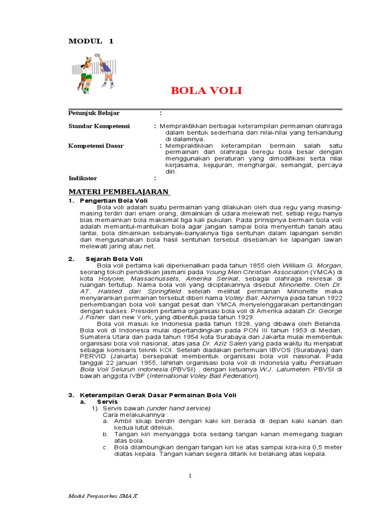MODUL 1. Permainan Bola Voli | PDF