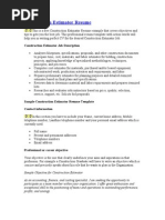 Download Construction Estimator Resume by Nguyen Thi Dung SN54145291 doc pdf