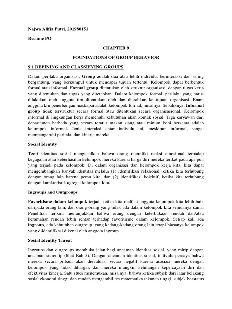 Foundations Of Group Behavior Pdf