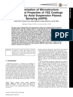 Characterization of Microstructure and Thermal Properties of YSZ Coatings Obtained by Axial Suspension Plasma Spraying (ASPS)