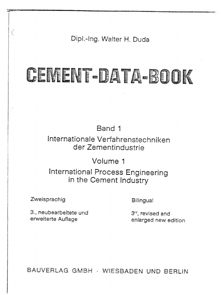 Cement Data-Book by Walter Duda | PDF