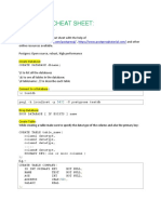 PostgreSQL CHEAT SHEET