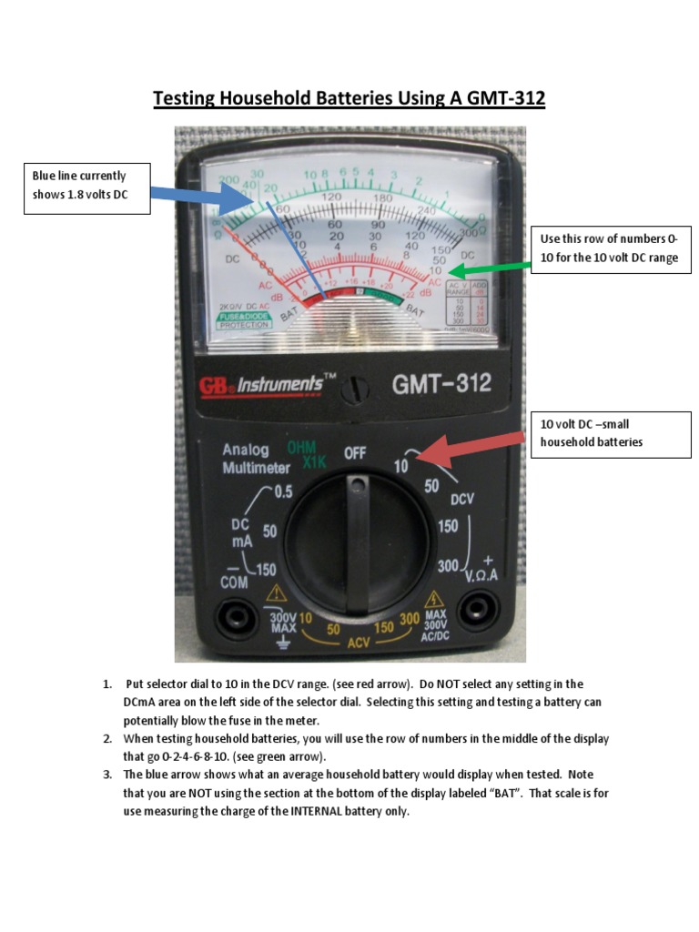 Testing Household Batteries Using A GMT312 PDF