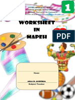 Worksheets in MAPEH 1 Week 1 2
