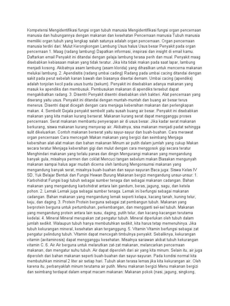 Sistem Pencernaan Manusia | PDF