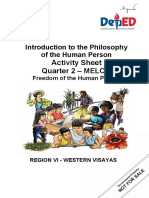 Activity Sheet Quarter 2 - MELC 5: Introduction To The Philosophy of The Human Person