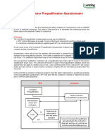 SPV Contractor Prequalification Questionnaire - Draft - Safety Aspect