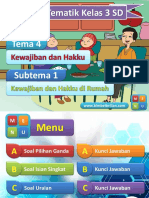 Soal Tematik Kelas 3 SD Tema 4 Subtema 1 Kewajiban Dan Hakku Di Rumah