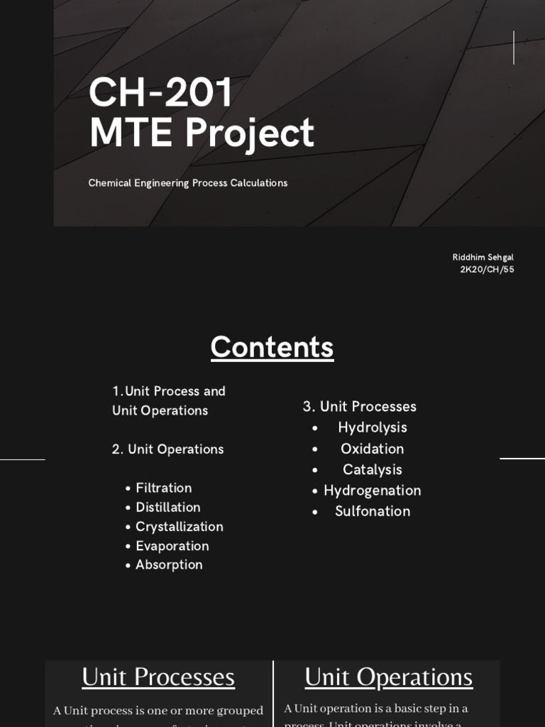 CH-201 MTE Project | PDF | Catalysis | Chemical Reactions