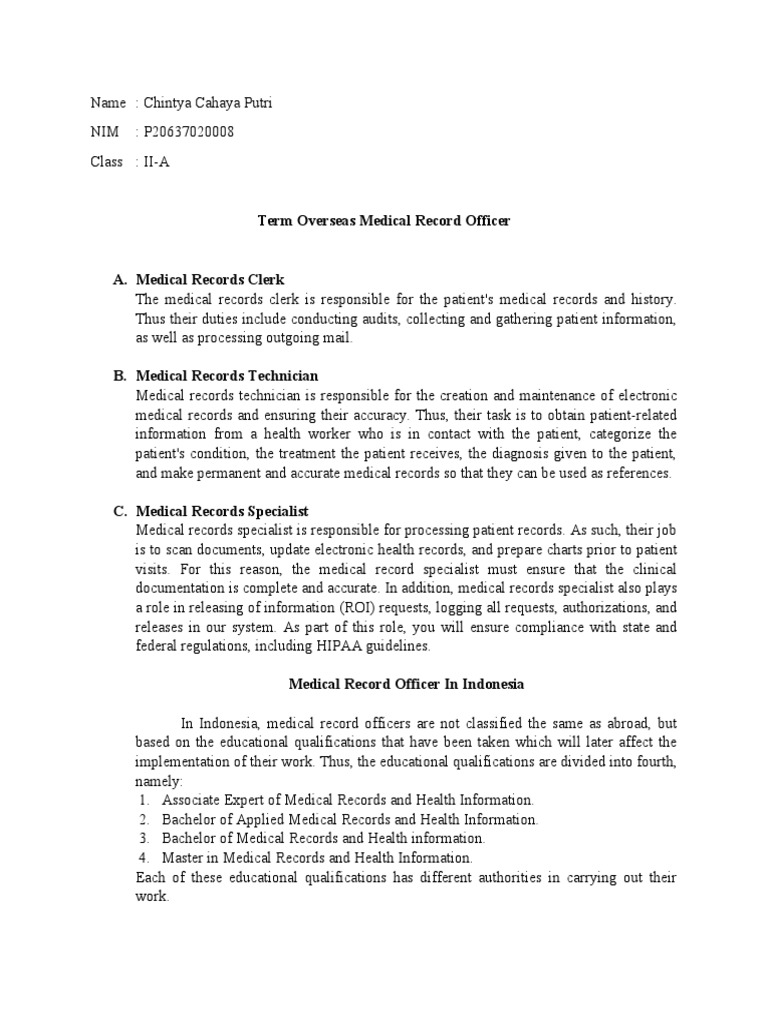 Term Overseas Medical Record Officer PDF
