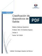 Clasificacion de Los Dispositivos de Entrada y Salida