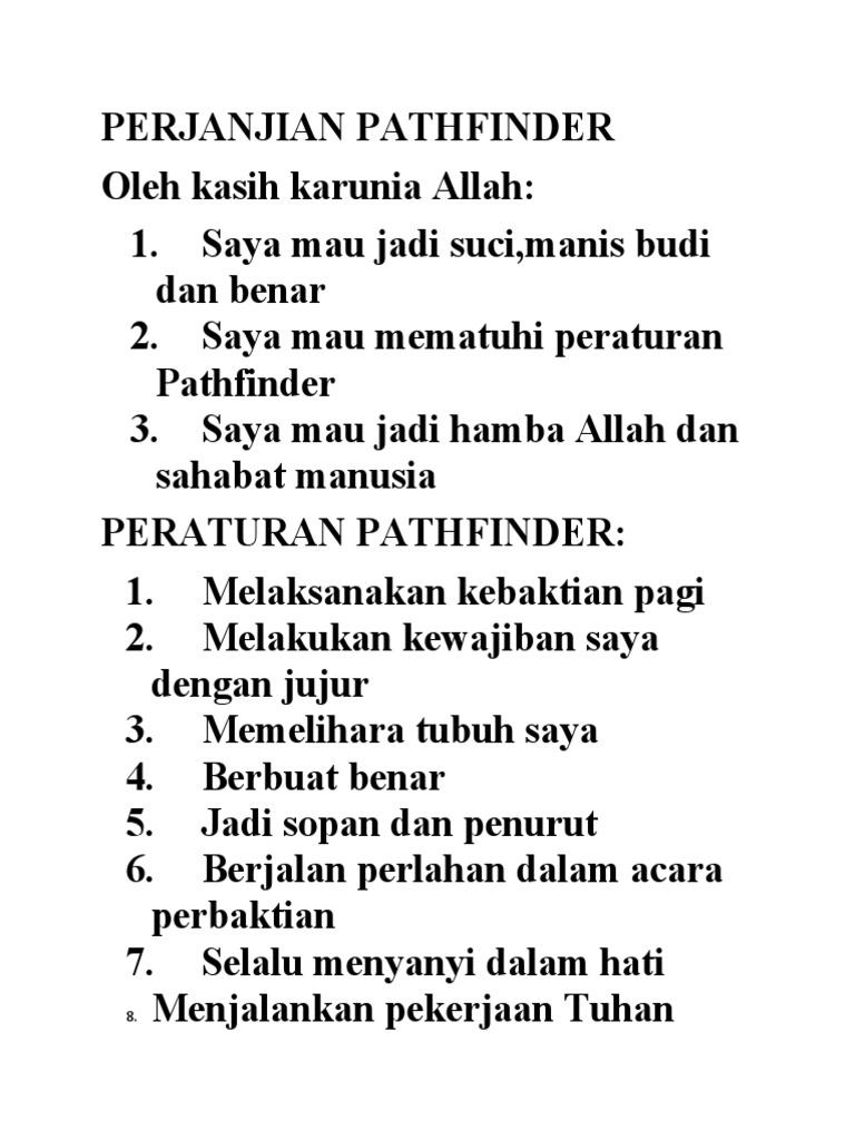 Perjanjian dan Peraturan Pathfinder | PDF
