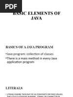 Chapter 3 BASIC ELEMENTS OF JAVA