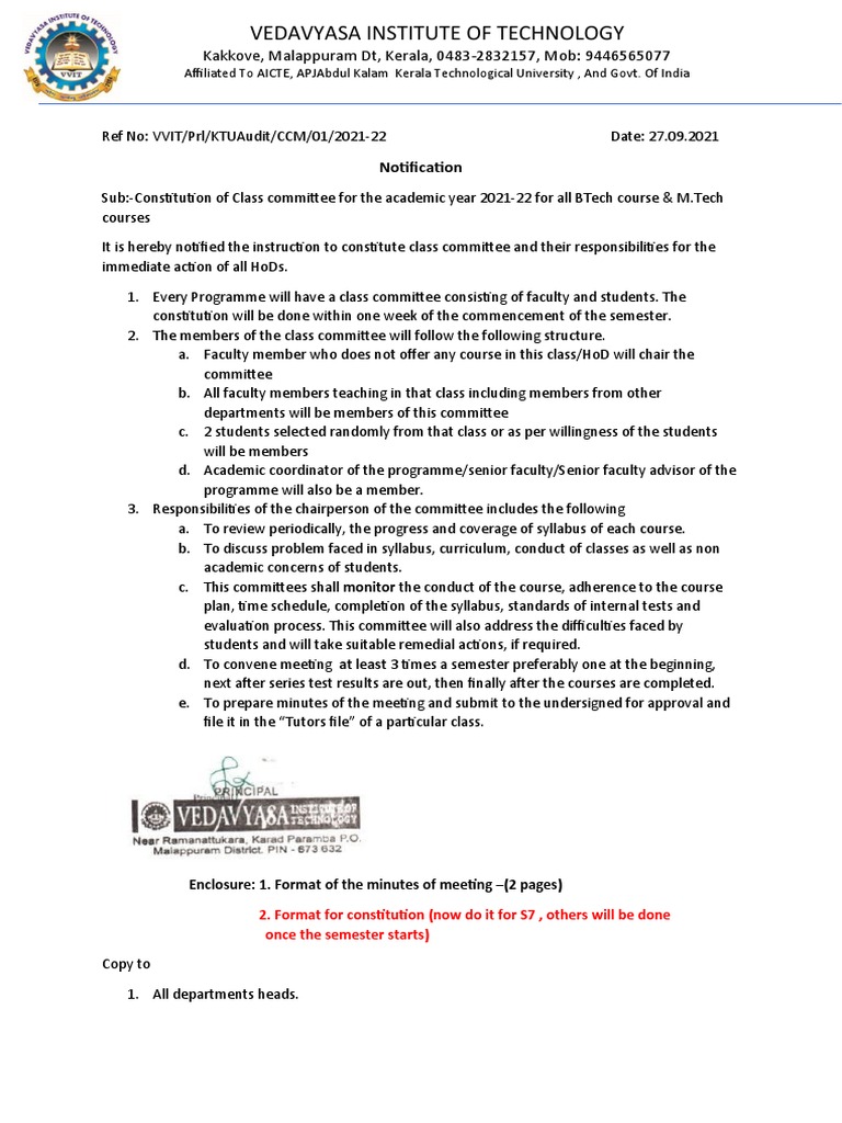 Notification Class Committee | PDF