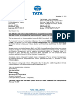 Tata Steel Limited Announcement