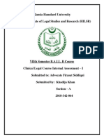 Clinical Legal Course Internal Assessment - I