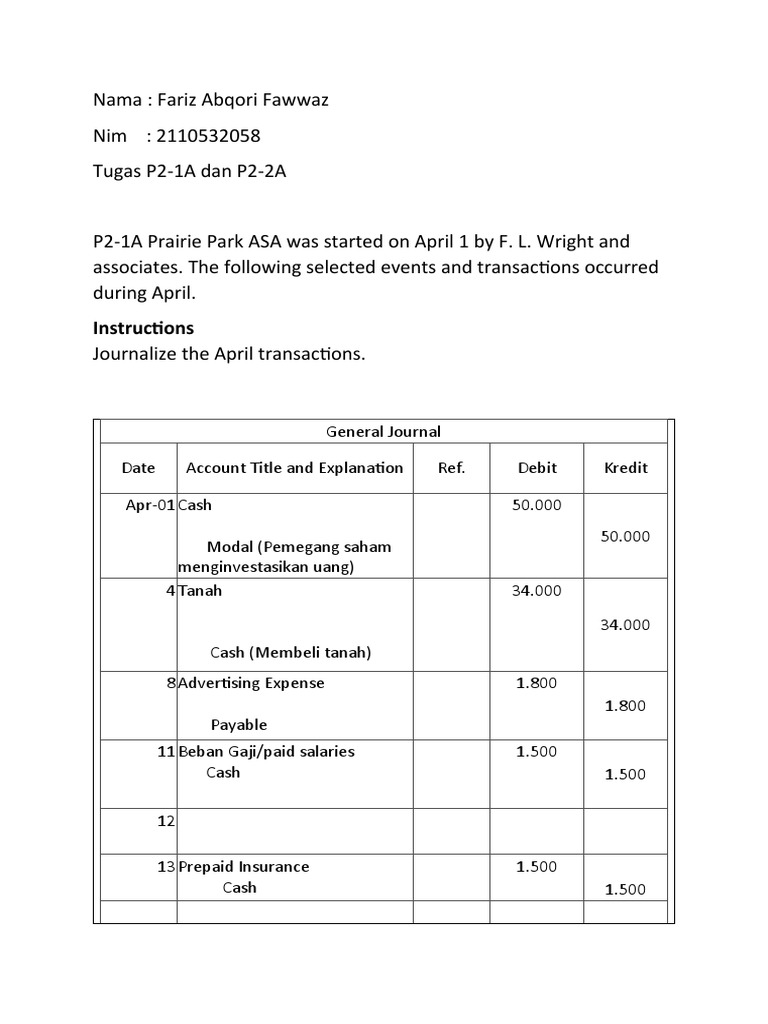 Journalizing Accounting Transactions | PDF | Debits And Credits ...