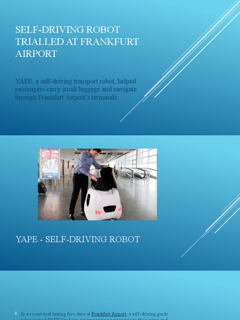 SelfDriving Robot Trialled at Frankfurt Airport PDF Wheelchair