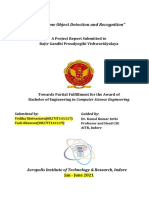 "Real-Time Object Detection and Recognition": A Project Report Submitted To Rajiv Gandhi Proudyogiki Vishwavidyalaya