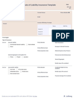 Certi Cate of Liability Insurance Template: Coverages