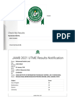 JAMB 2021 UTME Results Notification