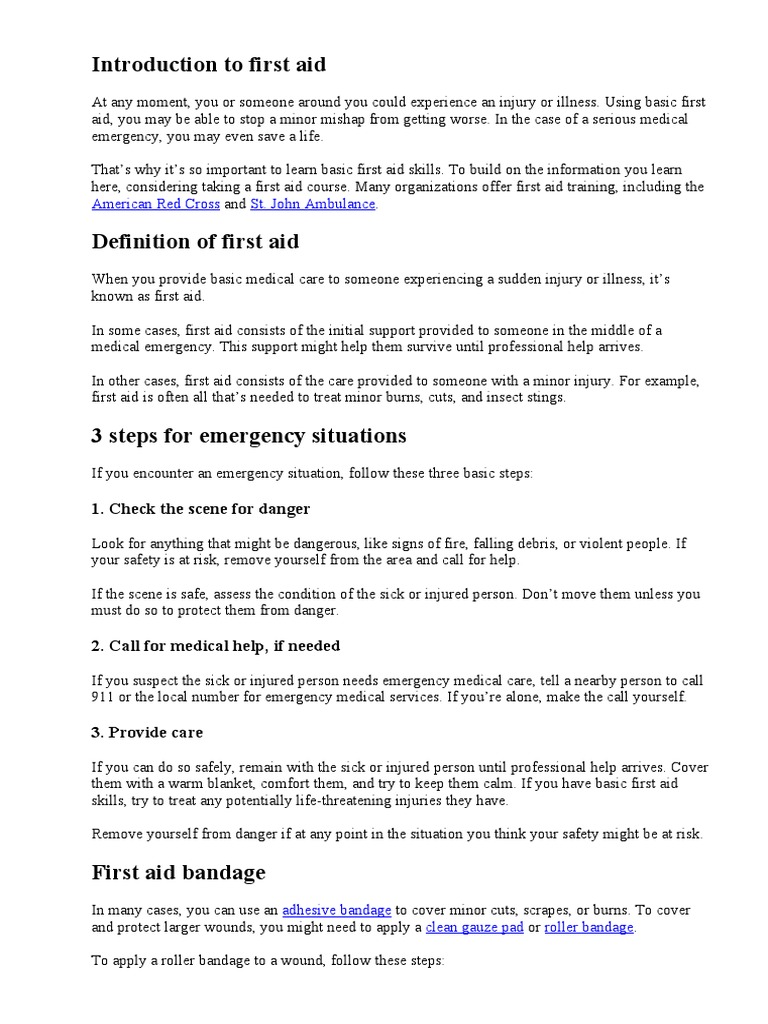 Introduction To First Aid American Red Cross St. John Ambulance PDF