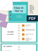 Ulum Al-Qur'an: Gharib Mu'arrob Mutarodif Musytarok Majaz Tasybih Isti'aroh